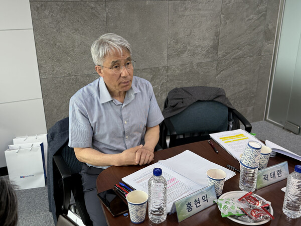 [이날 행사에서 트럼프 2기 북미대화 관련 발표를 진행한 홍현익 박사]