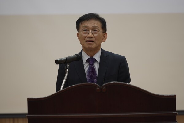 [환영사 중인 선병규 통일천사 경기본부 상임대표]